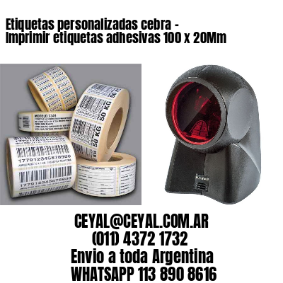Etiquetas personalizadas cebra – Imprimir etiquetas adhesivas 100 x 20Mm