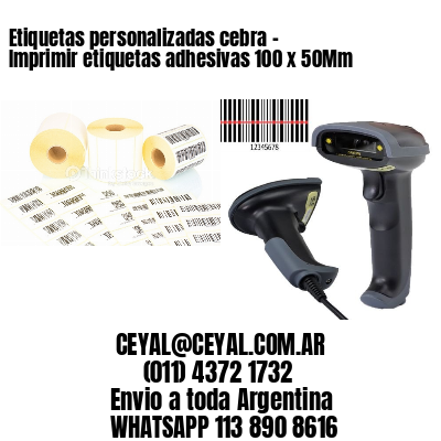Etiquetas personalizadas cebra – Imprimir etiquetas adhesivas 100 x 50Mm