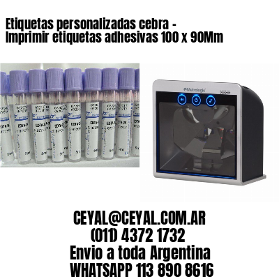 Etiquetas personalizadas cebra – Imprimir etiquetas adhesivas 100 x 90Mm