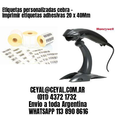 Etiquetas personalizadas cebra – Imprimir etiquetas adhesivas 20 x 40Mm