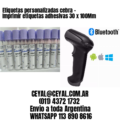 Etiquetas personalizadas cebra – Imprimir etiquetas adhesivas 30 x 100Mm