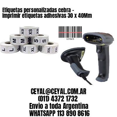 Etiquetas personalizadas cebra – Imprimir etiquetas adhesivas 30 x 40Mm