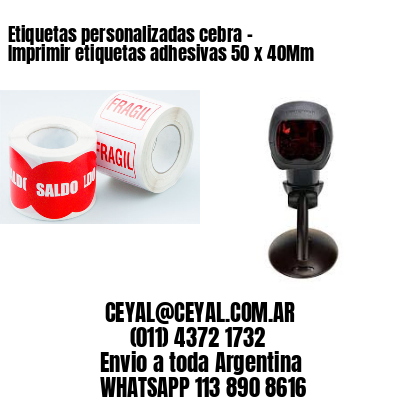 Etiquetas personalizadas cebra – Imprimir etiquetas adhesivas 50 x 40Mm