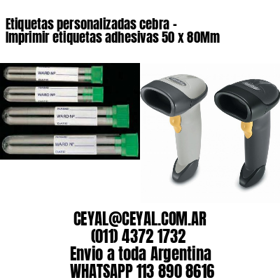 Etiquetas personalizadas cebra – Imprimir etiquetas adhesivas 50 x 80Mm