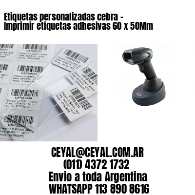 Etiquetas personalizadas cebra – Imprimir etiquetas adhesivas 60 x 50Mm