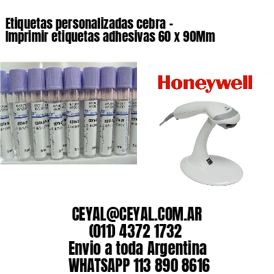 Etiquetas personalizadas cebra – Imprimir etiquetas adhesivas 60 x 90Mm