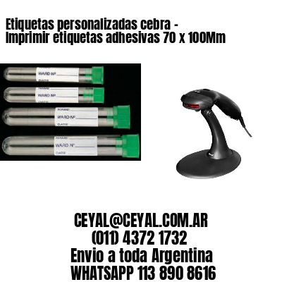 Etiquetas personalizadas cebra – Imprimir etiquetas adhesivas 70 x 100Mm