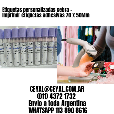 Etiquetas personalizadas cebra – Imprimir etiquetas adhesivas 70 x 50Mm