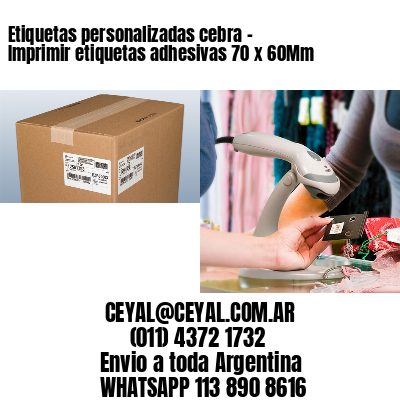 Etiquetas personalizadas cebra – Imprimir etiquetas adhesivas 70 x 60Mm