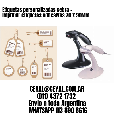 Etiquetas personalizadas cebra – Imprimir etiquetas adhesivas 70 x 90Mm
