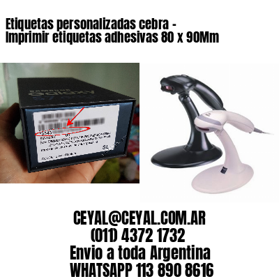 Etiquetas personalizadas cebra – Imprimir etiquetas adhesivas 80 x 90Mm