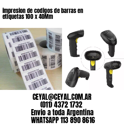 impresion de codigos de barras en etiquetas 100 x 40Mm