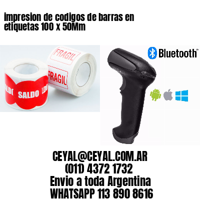 impresion de codigos de barras en etiquetas 100 x 50Mm