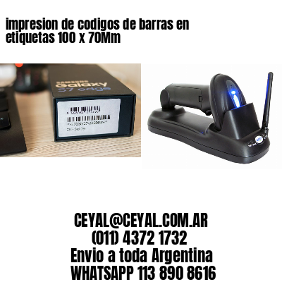 impresion de codigos de barras en etiquetas 100 x 70Mm