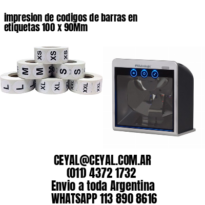 impresion de codigos de barras en etiquetas 100 x 90Mm