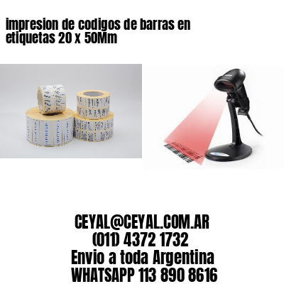 impresion de codigos de barras en etiquetas 20 x 50Mm