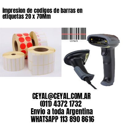 impresion de codigos de barras en etiquetas 20 x 70Mm
