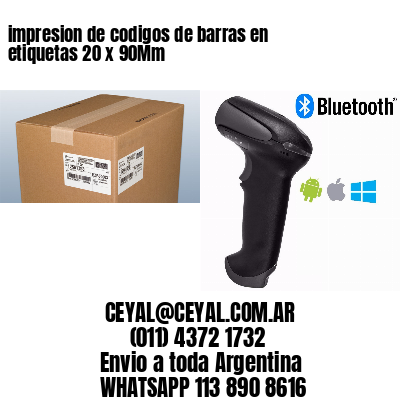 impresion de codigos de barras en etiquetas 20 x 90Mm