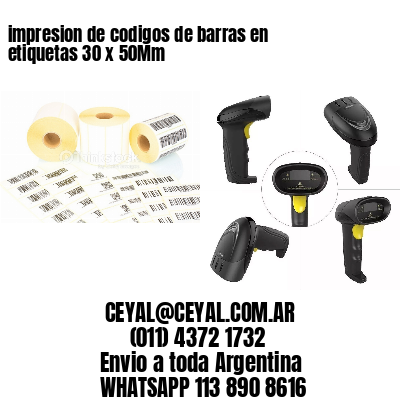 impresion de codigos de barras en etiquetas 30 x 50Mm