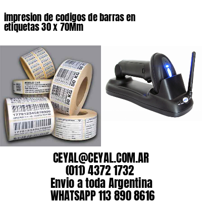 impresion de codigos de barras en etiquetas 30 x 70Mm