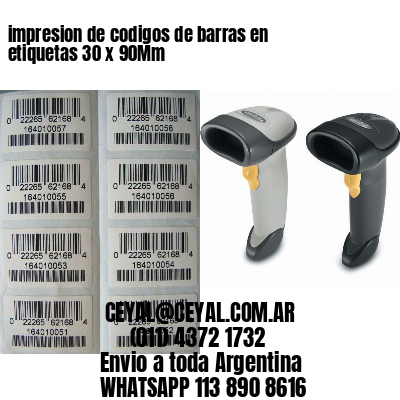 impresion de codigos de barras en etiquetas 30 x 90Mm