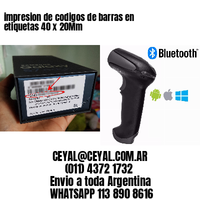 impresion de codigos de barras en etiquetas 40 x 20Mm