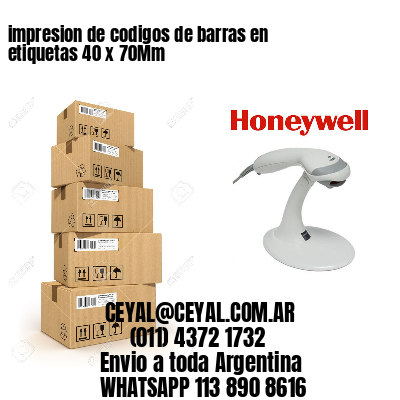 impresion de codigos de barras en etiquetas 40 x 70Mm