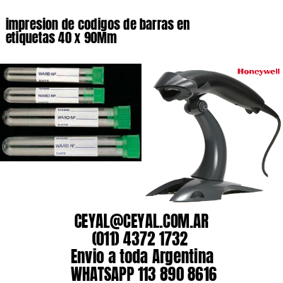 impresion de codigos de barras en etiquetas 40 x 90Mm