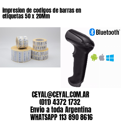impresion de codigos de barras en etiquetas 50 x 20Mm