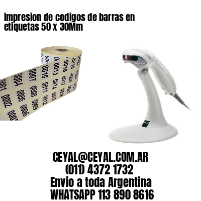 impresion de codigos de barras en etiquetas 50 x 30Mm