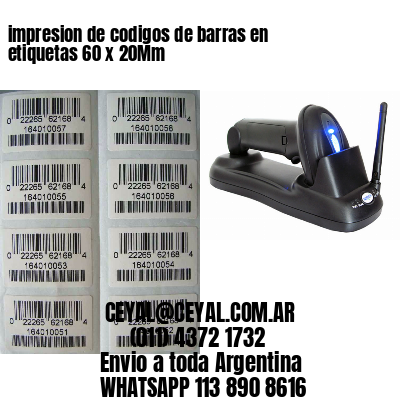 impresion de codigos de barras en etiquetas 60 x 20Mm