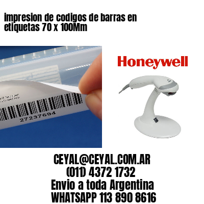 impresion de codigos de barras en etiquetas 70 x 100Mm
