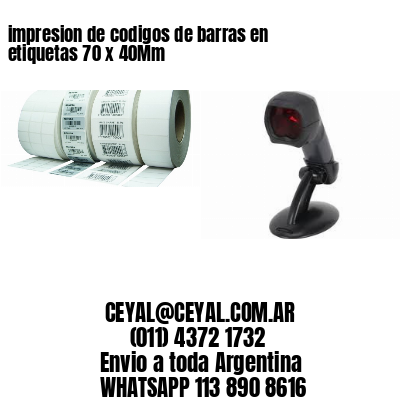 impresion de codigos de barras en etiquetas 70 x 40Mm
