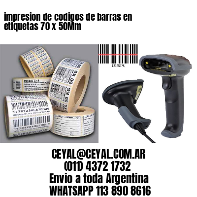 impresion de codigos de barras en etiquetas 70 x 50Mm