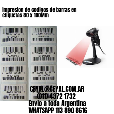 impresion de codigos de barras en etiquetas 80 x 100Mm