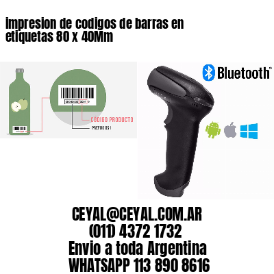 impresion de codigos de barras en etiquetas 80 x 40Mm