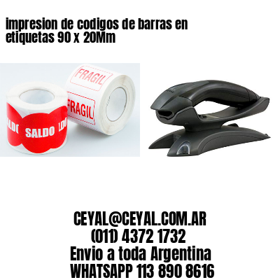 impresion de codigos de barras en etiquetas 90 x 20Mm