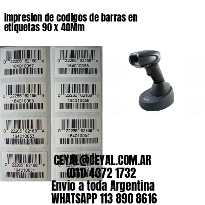 impresion de codigos de barras en etiquetas 90 x 40Mm