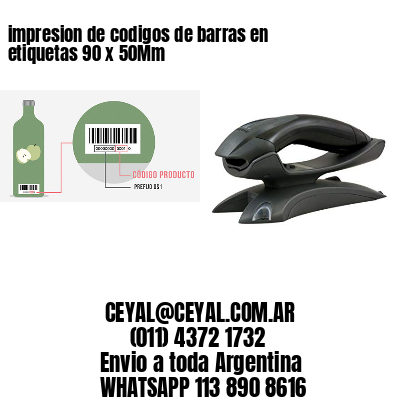 impresion de codigos de barras en etiquetas 90 x 50Mm