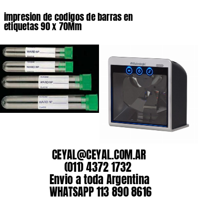 impresion de codigos de barras en etiquetas 90 x 70Mm