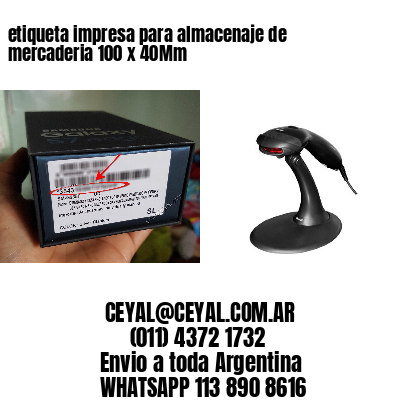 etiqueta impresa para almacenaje de mercaderia 100 x 40Mm
