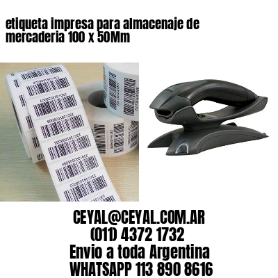etiqueta impresa para almacenaje de mercaderia 100 x 50Mm