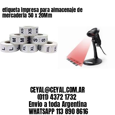 etiqueta impresa para almacenaje de mercaderia 50 x 20Mm