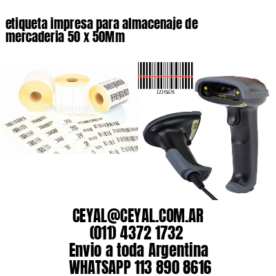 etiqueta impresa para almacenaje de mercaderia 50 x 50Mm