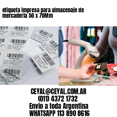 etiqueta impresa para almacenaje de mercaderia 50 x 70Mm