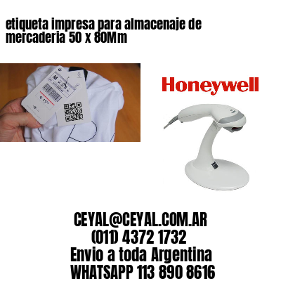 etiqueta impresa para almacenaje de mercaderia 50 x 80Mm
