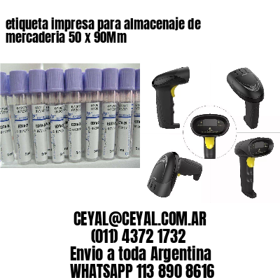 etiqueta impresa para almacenaje de mercaderia 50 x 90Mm