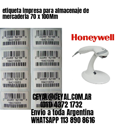etiqueta impresa para almacenaje de mercaderia 70 x 100Mm