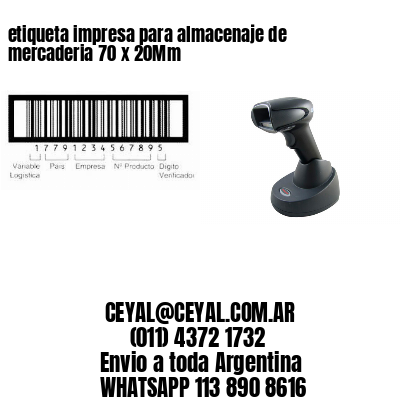 etiqueta impresa para almacenaje de mercaderia 70 x 20Mm