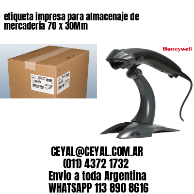 etiqueta impresa para almacenaje de mercaderia 70 x 30Mm